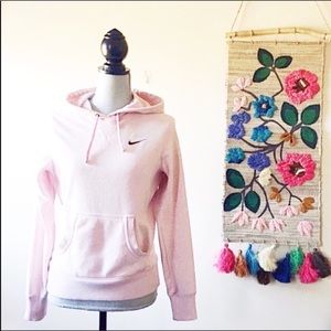 NIKE Hooded Drawstring PINK Sweatshirt Size Small